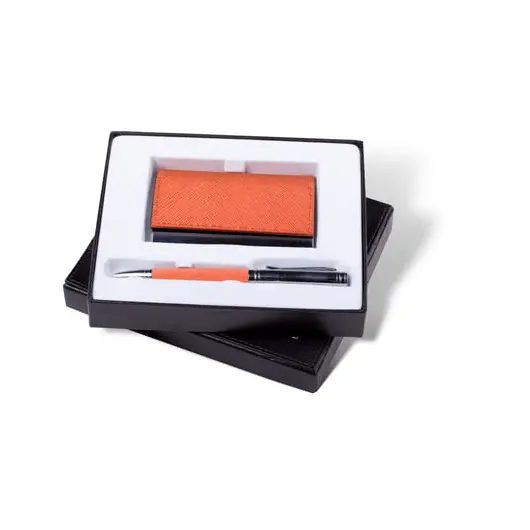 Набор GALANT &quot;Prestige Collection&quot;: ручка, визитница, оранжевый, &quot;фактурная кожа&quot;, подарочная коробка, 141375, фото 2