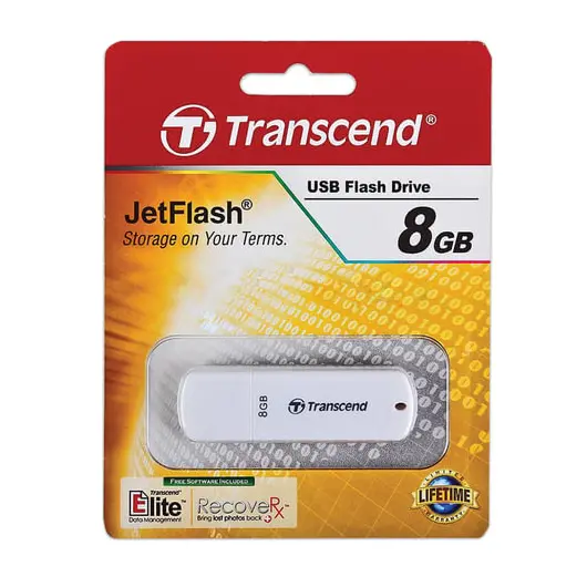 Флэш-диск 8 GB, TRANSCEND JetFlash 370, USB 2.0, белый, TS8GJF370, фото 3