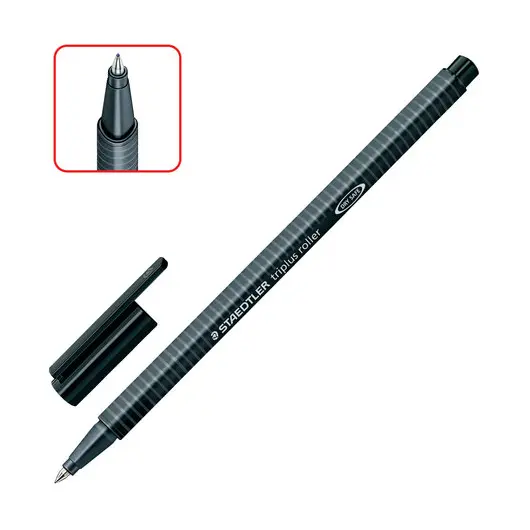 Ручка-роллер STAEDTLER &quot;Triplus Roller&quot;, ЧЕРНАЯ, трехгранная, узел 0,7 мм, линия письма 0,4 мм, 403-9, фото 1