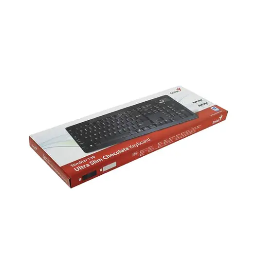 Клавиатура проводная GENIUS SlimStar 130, USB, 104 клавиши, черная, клавиатура островного типа, 31300714103, фото 3