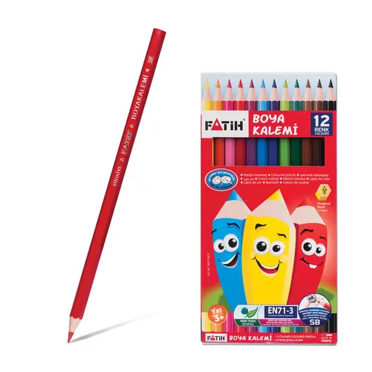 Карандаши цветные PENSAN (FATIH), 12 цветов, заточенные, картонная упаковка, 33112, фото 2