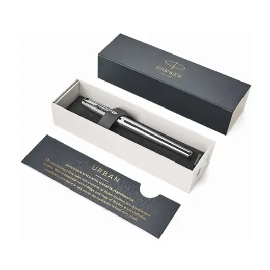 Ручка-роллер PARKER &quot;Urban Premium Silvered Powder CT&quot;, корпус серебристый, хромированные детали, черная, 1931586, фото 2