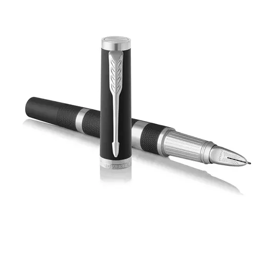 Ручка&quot;Пятый пишущий узел&quot; PARKER &quot;Ingenuity Premium Black Rubber &amp; Metal CT&quot;, корпус черный, хромированные детали, черная, 1931463, фото 5