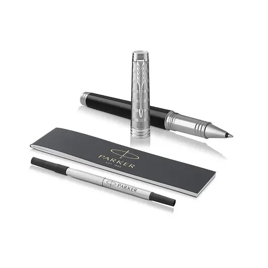 Ручка-роллер PARKER &quot;Premier Custom Tartan Lacquer &amp; Metal ST&quot;, корпус черный, палладиевые детали, черная, 1931419, фото 7
