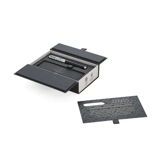 Ручка-роллер PARKER &quot;Premier Custom Tartan Lacquer &amp; Metal ST&quot;, корпус черный, палладиевые детали, черная, 1931419, фото 3