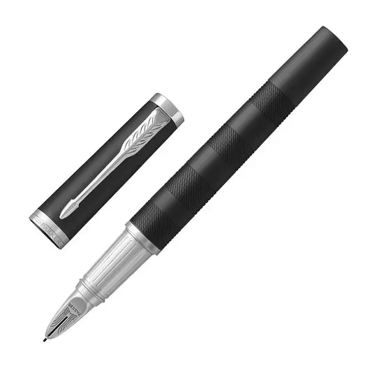Ручка &quot;Пятый пишущий узел&quot; PARKER &quot;Ingenuity Premium Black Rubber CT&quot;, корпус черный, хромированные детали, черная, 1931465, фото 1