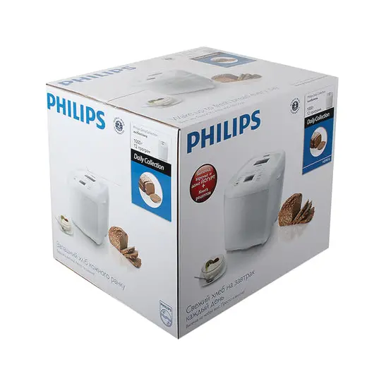 Хлебопечка PHILIPS HD9016/30, 550 Вт, вес выпечки 1 кг, 12 программ, приготовление йогурта, пластик, белая, фото 3