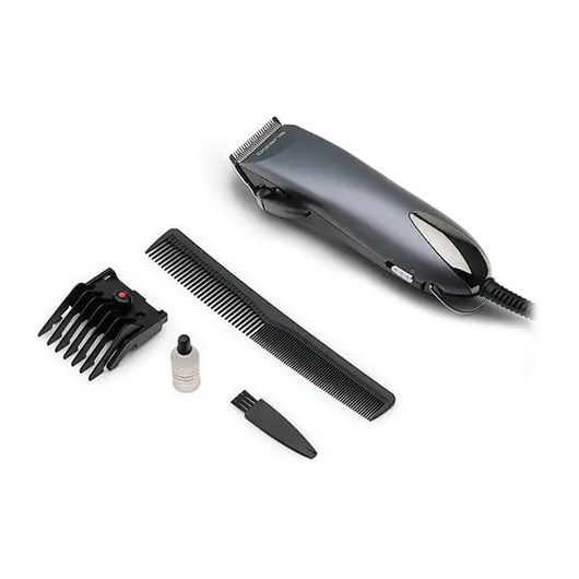 Машинка для стрижки волос POLARIS PHC 2501, 5 установок длины, 1 насадка, сеть, серый, фото 6