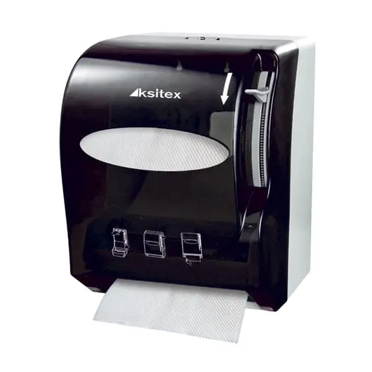 Диспенсер для полотенец в рулонах KSITEX (Н1), бесконтактный, с ручным обрезанием бумаги, черный, AC1-13, фото 1