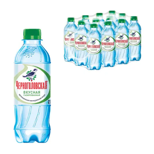 Вода ГАЗИРОВАННАЯ минеральная &quot;ЧЕРНОГОЛОВСКАЯ&quot;, 0,33 л, пластиковая бутылка, фото 1