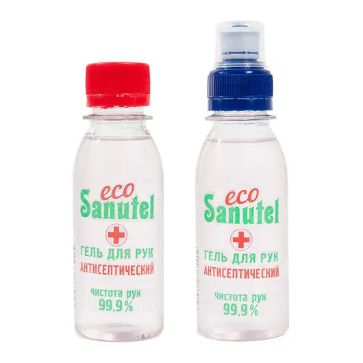 Гель для рук антисептический  EcoSanutel, с витамином Е и Алоэ Вера, 100мл, фото 1
