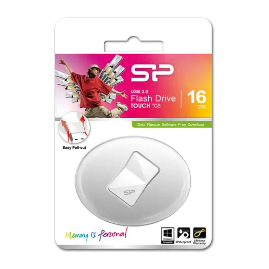 Флэш-диск 16 GB SILICON POWER Touch T08 USB 2.0, белый, SP16GBUF2T08V1W, фото 3