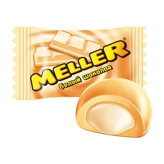 Конфеты-ирис MELLER (Меллер) &quot;Белый шоколад&quot;, весовые, 4 кг, гофрокороб, 87135, фото 3