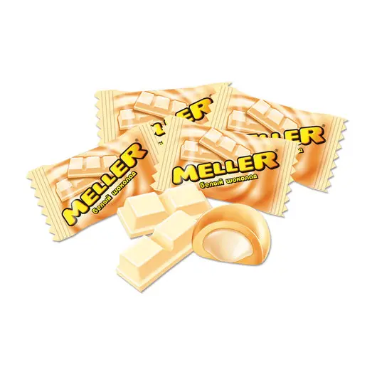 Конфеты-ирис MELLER (Меллер) &quot;Белый шоколад&quot;, весовые, 4 кг, гофрокороб, 87135, фото 2