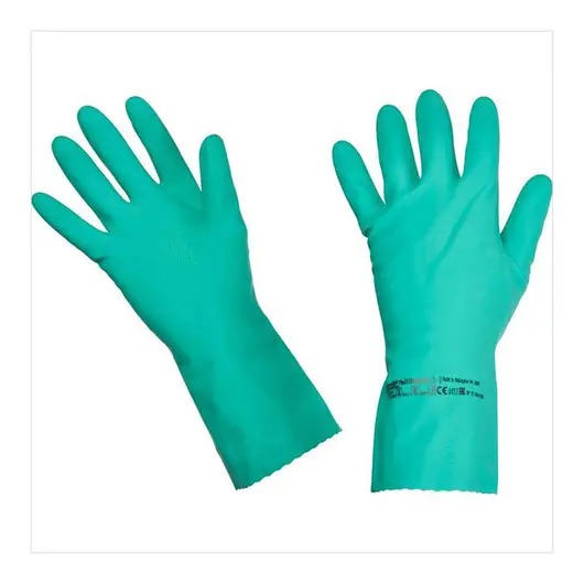 Перчатки резиновые Vileda Professional &quot;Многоцелевые&quot;, р.L, зеленый, пакет, фото 1
