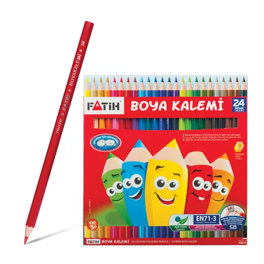 Карандаши цветные PENSAN (FATIH), 24 цвета, заточенные, картонная упаковка, 33225, фото 2