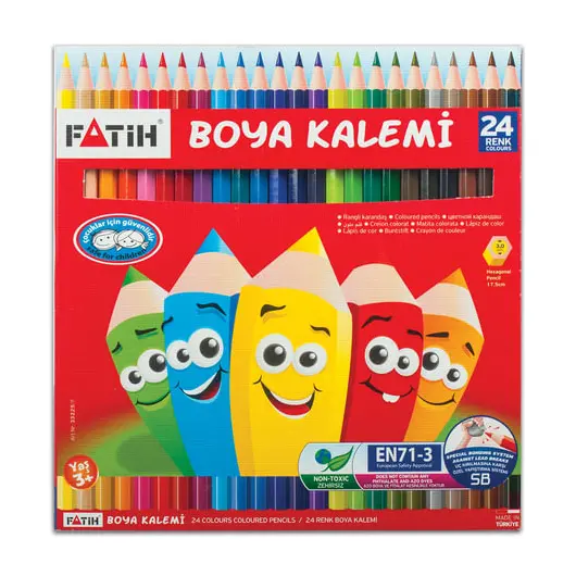 Карандаши цветные PENSAN (FATIH), 24 цвета, заточенные, картонная упаковка, 33225, фото 1