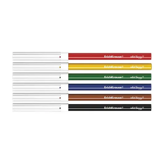 Фломастеры ERICH KRAUSE &quot;Artberry&quot;, 6 цветов, смываемые, вентилируемый колпачок, картонная упаковка, европодвес, 38563, фото 3