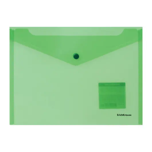 Папка-конверт с кнопкой формат B5 (282х229 мм), прозрачная, ассорти, 0,18 мм, ERICH KRAUSE &quot;Classic&quot;, 47052, фото 3