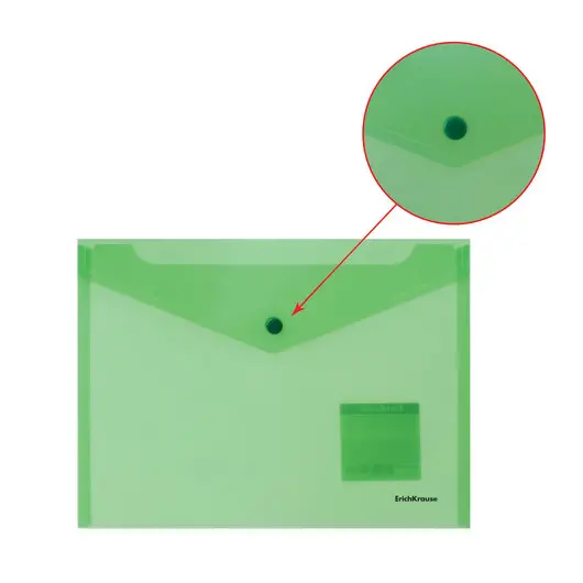Папка-конверт с кнопкой формат B5 (282х229 мм), прозрачная, ассорти, 0,18 мм, ERICH KRAUSE &quot;Classic&quot;, 47052, фото 5