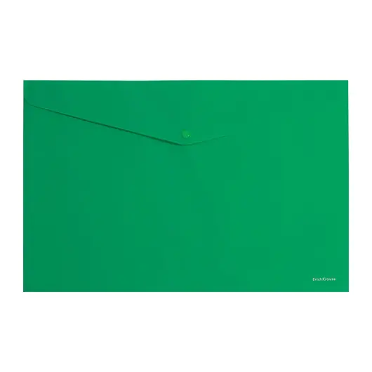 Папка-конверт с кнопкой ERICH KRAUSE &quot;Classic&quot;, A4, до 120 листов, непрозрачная, зеленая, 0,18 мм, 47111, фото 1