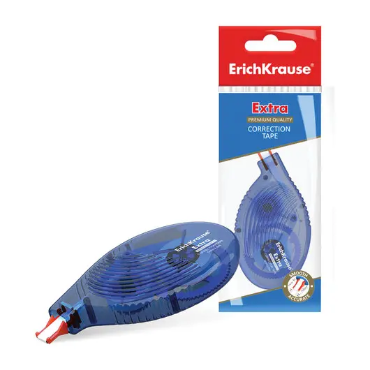 Корректирующая лента ERICH KRAUSE &quot;Extra&quot;, 5 мм х 8 м, корпус синий, упаковка с европодвесом, 46142, фото 1