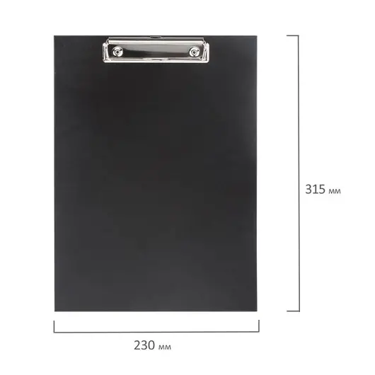 Доска-планшет ERICH KRAUSE &quot;Standard&quot; с прижимом А4 (227х315 мм), картон/бумвинил, ЧЕРНАЯ, 754, фото 5