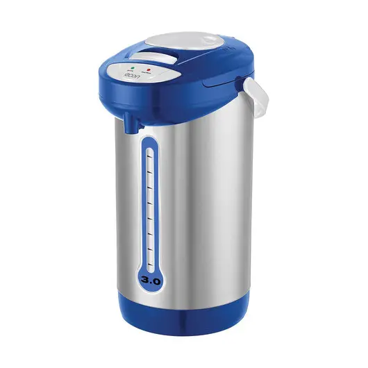 Термопот ECON ECO-300TP, 600 Вт, 3 л, 3 режима подачи воды, металл, синий/серебро, фото 1