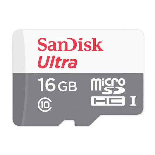 Карта памяти micro SDHC, 16 GB, SANDISK Ultra, UHS-I U1, 48 Мб/сек. (class 10), QUNB-016G-GN3MN, фото 1