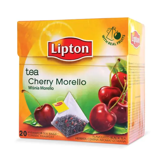 Чай LIPTON (Липтон) &quot;Cherry Morello&quot;, черный с вишней, 20 пирамидок по 2 г, 21187918, фото 1
