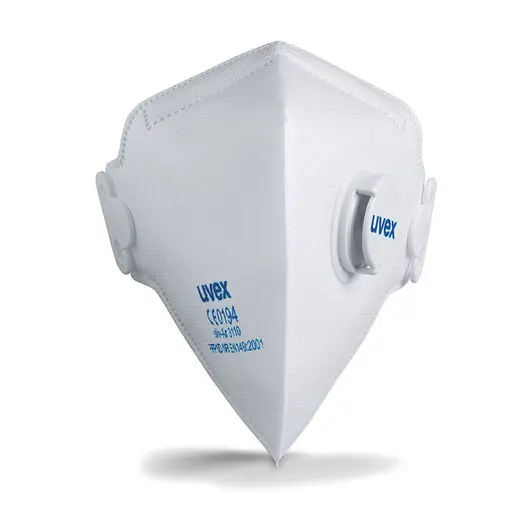 Респиратор (полумаска фильтрующая) UVEX Силв-Эйр 3110, клапан выдоха, FFP1, складной, 8733110, фото 1