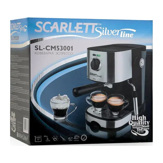Кофеварка рожковая SCARLETT SL-CM53001, 850 Вт, 15 бар, капучинатор, черная, SL - CM53001, фото 6