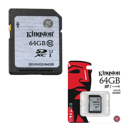 Карта памяти SDXC, 64 GB, KINGSTON, UHS-I U1, 45 Мб/сек. (class 10), SD10VG2/64GB, фото 2