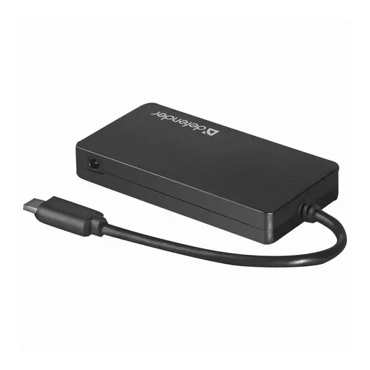 Хаб DEFENDER Quadro Transfer, Type-C - USB 3.0, 4 порта, кабель 0,14 м, черный, 83208, 83206, фото 1