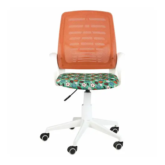 Кресло детское &quot;Ирис White&quot;, спинка оранжевая W013, сиденье &quot;спорт&quot; T58, пластик белый, фото 2