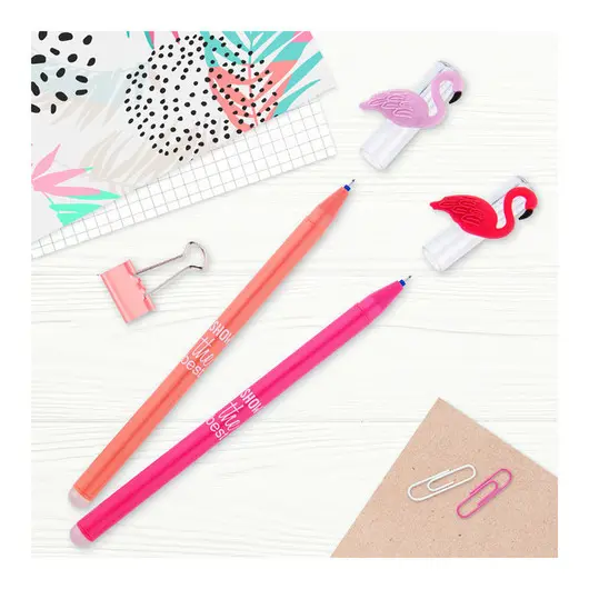 Ручка гелевая стираемая MESHU &quot;Flamingo&quot; синяя, 0,5мм, корпус ассорти, фото 1