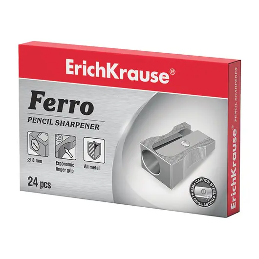 Точилка ERICH KRAUSE &quot;Ferro&quot;, металлическая клиновидная, 7074, фото 2