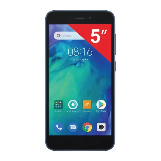 Смартфон XIAOMI Redmi GO, 2 SIM, 5&quot;, 4G (LTE), 5/8 Мп, 8 Гб, microSD, синий, пластик, X22326, фото 1
