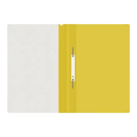 Папка-скоросшиватель пластик. OfficeSpace, А4, 160мкм, желтая с прозр. верхом, фото 3