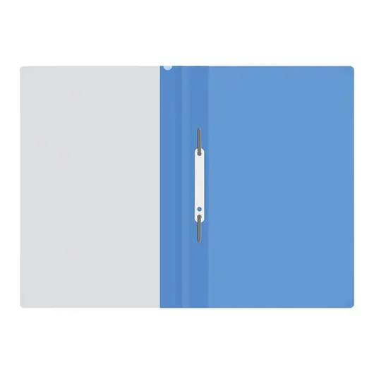 Папка-скоросшиватель пластик. OfficeSpace, А4, 160мкм, голубая с прозр. верхом, фото 2