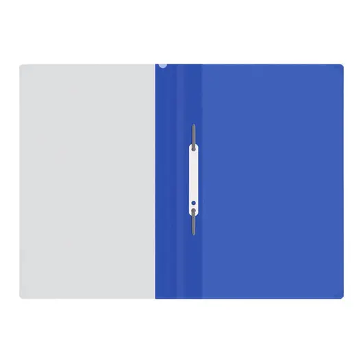 Папка-скоросшиватель пластик. OfficeSpace, А4, 160мкм, синяя с прозр. верхом, фото 3