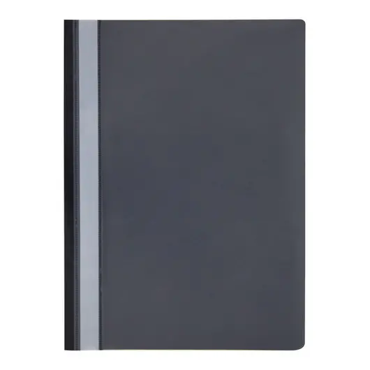 Папка-скоросшиватель пластик. OfficeSpace, А4, 160мкм, черная с прозр. верхом, фото 3