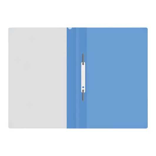 Папка-скоросшиватель пластик. OfficeSpace, А4, 120мкм, голубая с прозр. верхом, фото 2