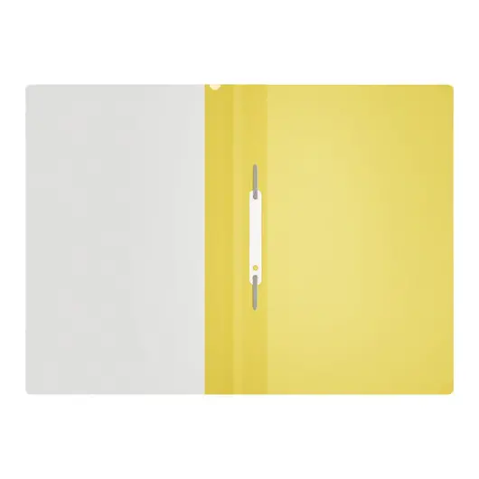 Папка-скоросшиватель пластик. OfficeSpace, А4, 120мкм, желтая с прозр. верхом, фото 2