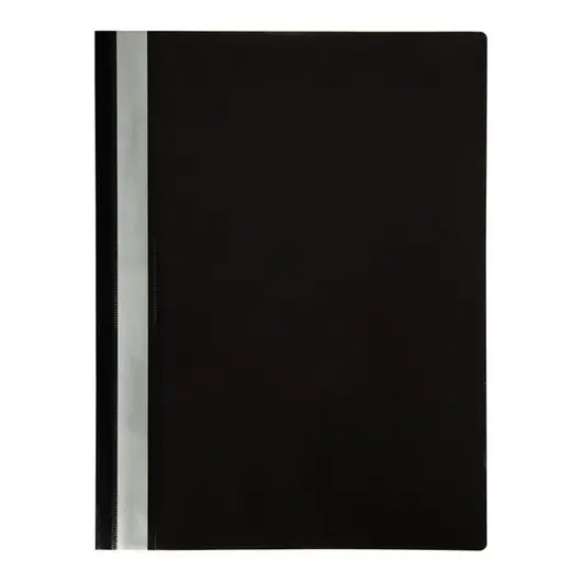 Папка-скоросшиватель пластик. OfficeSpace, А4, 120мкм, черная с прозр. верхом, фото 3