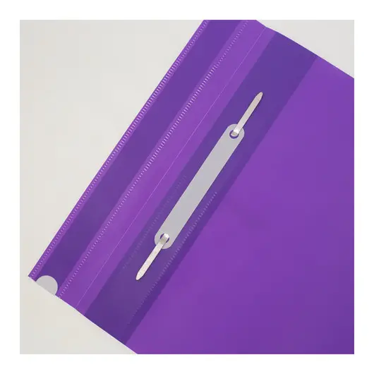 Папка-скоросшиватель пластик. Berlingo, А5, 180мкм, фиолетовая с прозр. верхом, индив. ШК, фото 3