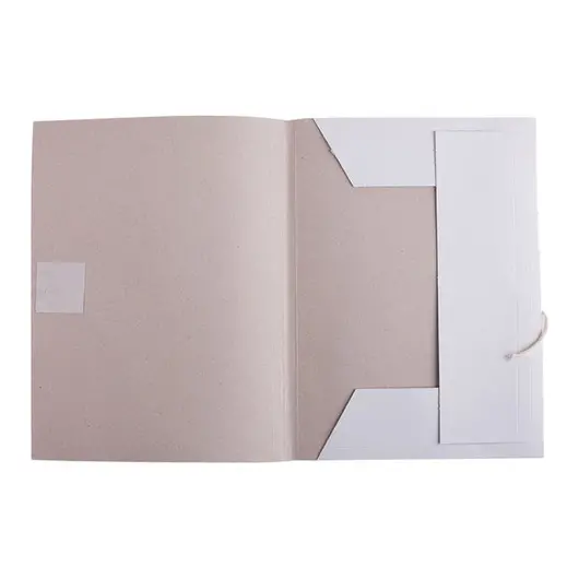 Папка для бумаг с завязками OfficeSpace, картон немелованный, 260г/м2, белый, до 200л., фото 2
