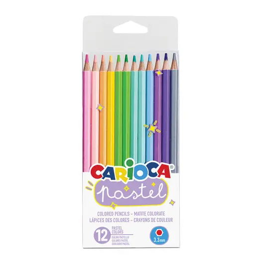Карандаши цветные Carioca &quot;Pastel&quot;, 12цв., заточен., ПВХ, европодвес, фото 1