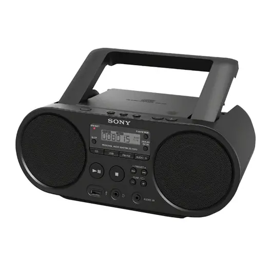 Магнитола SONY ZS-PS50B, CD, MP3, WMA, USB, AM/FM-тюнер, выходная мощность 4 Вт, черный, фото 1