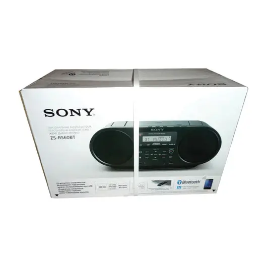 Магнитола SONY ZS-RS60BT, CD, MP3, WMA, USB, Bluetooth, AM/FM-тюнер, выходная мощность 4 Вт, черный, фото 7